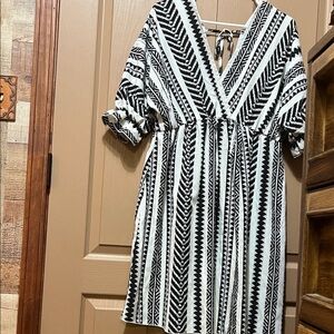 Black and White Patterned Dress